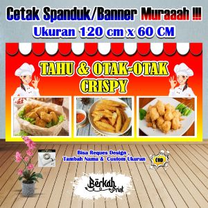 Spanduk Banner Tahu Crispy & Otak Otak Crispy Ukuran 120 cm x 60 cm