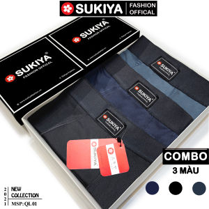 [VOUCHER 10% | 15.06 - 17.06] Quần Lót Nam Hộp 3 Quần sịp Nam Boxers Hàng SUKIYA Japan Quality Chất vải Thun lạnh 100% Tự nhiên thoáng mát QL01