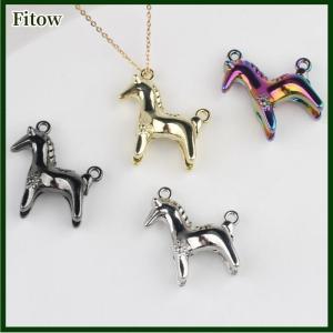 Fitow 2Pcs Alloy Pony Pendant Animal Horse Charms DIY Necklace Bracelet Earrings Keychain Accessories Handmade Jewelry Making