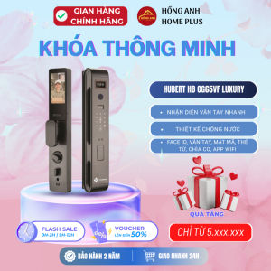 Khóa cửa thông minh Hubert HB CG65VF Luxury khóa vân tay cao cấp tích hợp face id mở vân tay