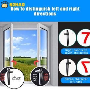 【N2HAO】 Thickenin Aluminum Alloy Window Handle Push Out Swing Door And Window Single Point Handle Window Lock Seven Character Handl