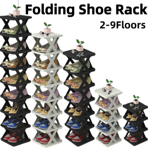Shoe Rack Multi-tier Shoe Rack Stackable Stand Vertical Narrow Stackable Organizer with Removable Partition Bedroom Shoe Storage Organizer Shelf Simple Storage Rack