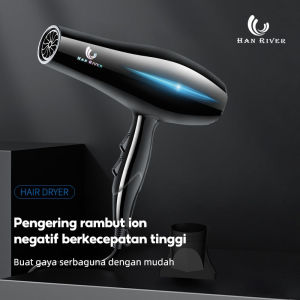 Hair Dryer Super Power - HAN RIVER HRHD01BK Hair dryer 800W Pengering Rambut