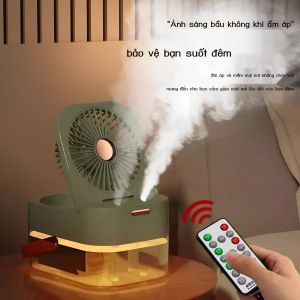 Quạt hơi nước Quạt mini phun sương để bàn 3 chế độ có điều khiển từ xa – Mẫu mới 2023