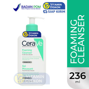 CERAVE FOAMING CLEANSER FOR NORMAL TO OILY SKIN - 236ML | Pembersih Wajah Untuk Kulit Berminyak Skin Barrier Menghidrasi