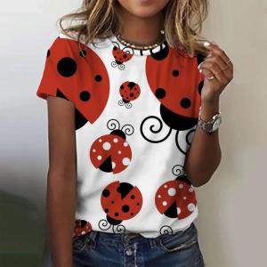 [Local Stock] ZEEMIN New Cute Animal T-Shirts Worm 3D Print Summer Women O-Neck Short Sleeve T Shirt Harajuku Tops Oversized Y2k Tees Female Clothing