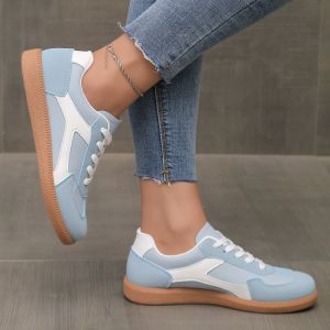 Free Shipping Casual Plus-Size Lace-Up Round-Toe WomenS Shoes New Autumn Collection Comfortable And Soft-Soled Flats For Women