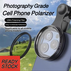 52mm Professional Polarized Lens Filter High Definition Phone Lens Cpl Polarizing Filter Photography HD Polarized Clip Eliminates Reflections 手机摄影偏振镜 镜头滤镜夹 偏光镜