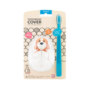 Flipper Fun Animal Toothbrush Cover/Holder + TWIGO Toothbrush Combo Set - Beagle