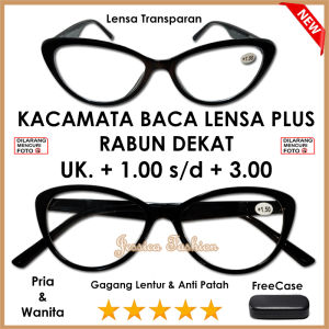 Terbaru Terlaris - Kacamata Baca Rabun Jarak Dekat -  Model Eye Cat Mata Kucing -  Ada Ukuran +1.00 sampai +3.00 - Cocok Untuk PRIA Dan WANITA - FREE CASE