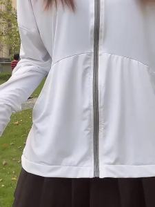 2023 Mặt Trời Bảo Vệ Áo Sơ Mi Của Phụ Mùa Hè Mỏng Thoáng Khí UV Bảo Vệ Ngoài Trời Chạy Bóng Giảm Béo Ngắn Cardigan Trùm Đầu Hàng Đầu