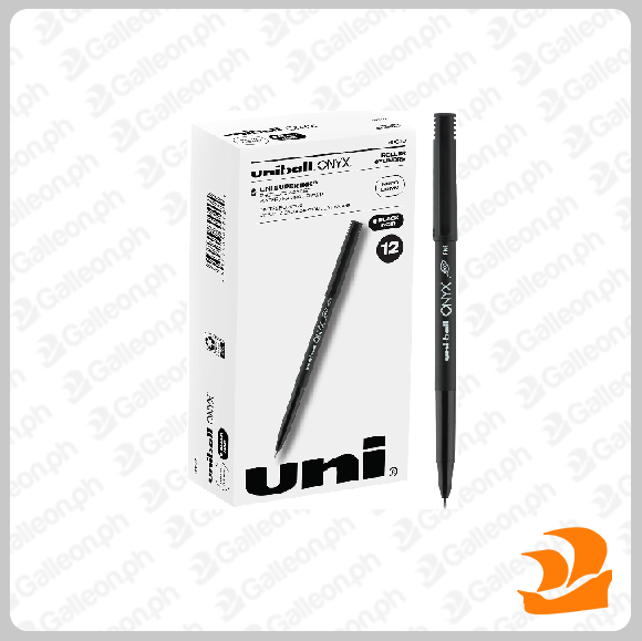 uni-ball Onyx Rollerball Pens Fine Point Micro Tip, Black, 12