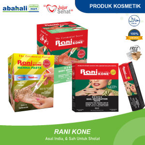 Heena/Henna Rani Kone Kutek Kuku dan Henna Premium Kemasan Arab Saudi Warna Merah Hitam Kemerahan