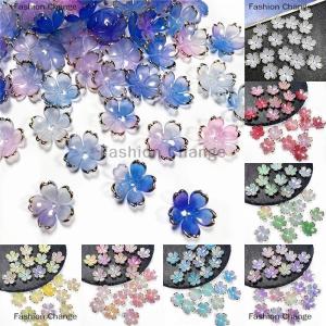 [COD] Fashion Change 50Pcs New 19MM Acrylic Cherry Blossoms Flower Beads Petals Charm Connectors Diy Earrings Hair Jewelry Making Resin Acessories