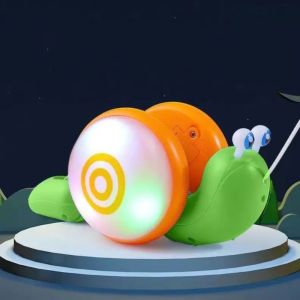 KIDS COY Cartoon Pet Pull String Snail Car Toy Learning To Walk Baby Walker Pull-Along Snail Toy Creative Interactive Drag Rope Snail For Children
