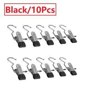 CPY 5/10pc Clothes Drying Clips with Hook Windproof Clothes Drying HangerAntislip Traceless Hangers Clip