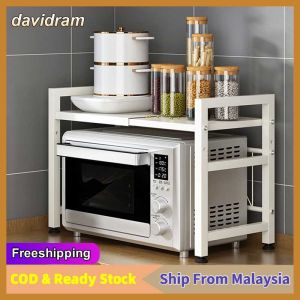 (Stock in Malaysia) Figaro Household Rak Serbaguna Dapur Microwave Kitchen Storage Rack Organizers Adjustable Microwave Oven Storage