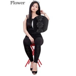 Femme OLs - Legging Aplikasi Renda Spandek Import
