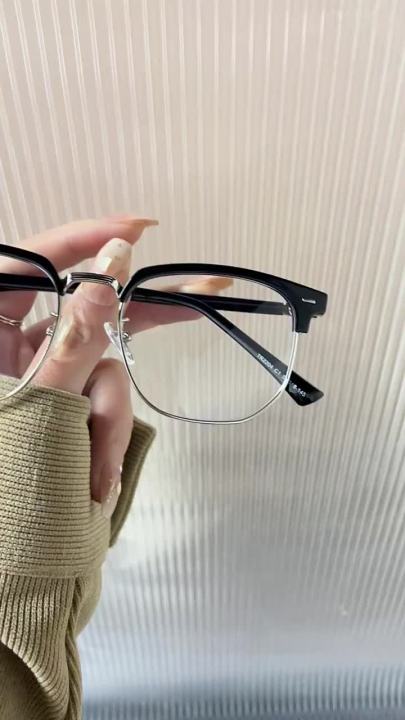 2204 New K9085 Black Myopia Glasses for Men R Eyebrow Half-Frame Casual ...
