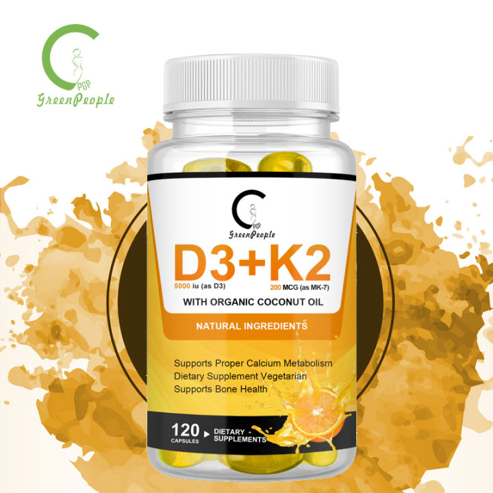 GPGP GreenPeople Organic D3K2 Capsules Teeth Skeletal Heart Health ...