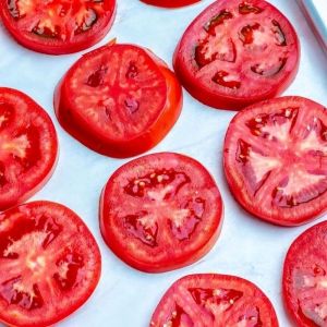 Replika irisan buah tomat / Replika sayuran tomat / Vegetarian Replika / dummy sayuran / garnish tomat / sliced tomat/ Mainan anak / Edukasi anak / Dekorasi meja makan / Display Restaurant Hotel Dan lain lain