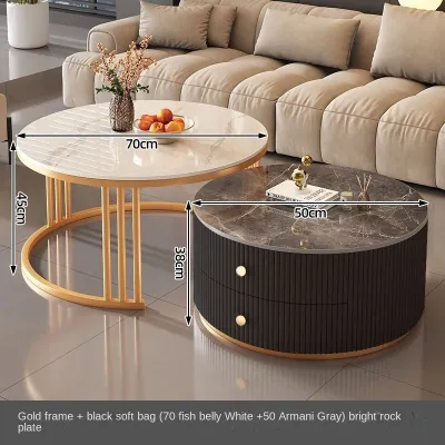 Sintered Stone Coffee Table/Light Luxury Marble Coffee Table/Simple Marble Coffee Table/Round Tea Table