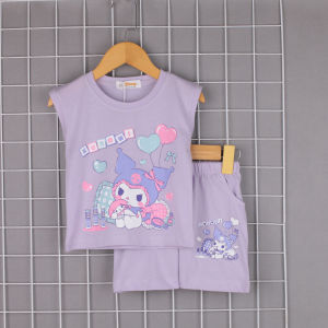 Bộ đồ bé gái cotton 4 chiều mềm mịn – Áo sát nách + quần đùi - in hình dễ thương – Thoáng mát mùa hè cho bé 11–31kg