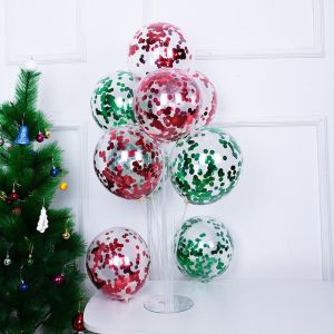 圣诞气球平安夜装饰布置装扮10 Inch Merry Christmas Balloons Xmas Decoration Santa Claus Elk Latex Balloons 5pcs/set