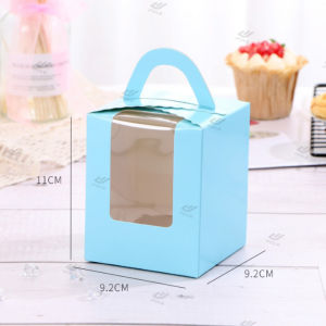 Cake Box Reusable Independent Paper Box Gift Box With Window Transparent Candy Biscuit Box With Handle