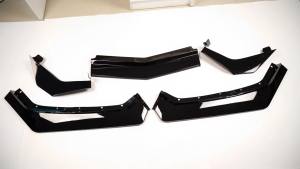 mv1 Bright Black Exterior Car Front Bumper Lip Lower Splitter Guard Canards Cover Trim For Corvette C8 Stingray Z51 2020-2024 4T9N1