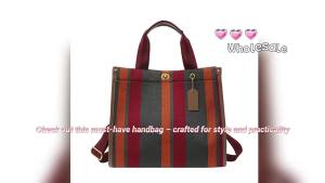 Womens cross-border European-style fashion tote bag high-end design trendy fabric with stripes versatile shoulder bag and crossbody bag