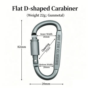 Aluminum Alloy D Shape Carabiner Screw Lock Buckle Heavy Duty Outdoor Camping Hiking Climbing Hook Keychain Clip