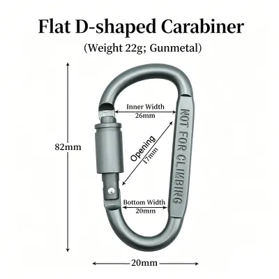 Aluminum Alloy D Shape Carabiner Screw Lock Buckle Heavy Duty Outdoor Camping Hiking Climbing Hook Keychain Clip