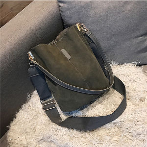 Messenger Bag Women Bucket Shoulder Bag Large Capacity Vintage Matte PU Leather Lady Handbag Luxury Design