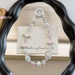 Luxury Phone Chain Alloy Hello Kitty Phone Chain Cute Cat Bag Pendant Womens Car Keychain Phone Rope