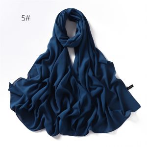 Jifang High Quality Women Plain Soft Chiffon Shawl Pashmina Muslim Hijabs Shawls 180x70cm SL42