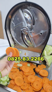 Máy thái lát tròn inox thái đa dạng các loại rau củ quả