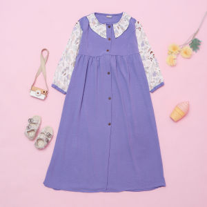 Chocopeach Long Dress Rayon Mix Crincle Airflow Usia 3-11th