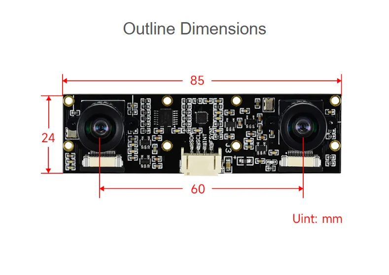 8MP Binocular IMX219-83 Stereo Camera Module Dual Cameras NVIDIA