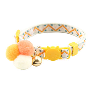 HamshMoc Breakaway Cat Collar Lightweight Pet Collar Safety Adjustable Durable Comfortable Soft with Bell Plush ball or Kittens Cats Rabbits Puppies
