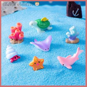 CISWGE Mini Ocean Figurine Resin Ornaments Cute Marine Life Sea Animals Tiny Statue Aquarium Home Desktop Micro Landscape Decor