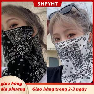[COD] SHPYHT Giao hàng địa phương Mặt nạ chống nắng mùa hè mới nam và nữ treo Tai Chống tia cực tím nửa mặt bảo vệ cổ lái xe Băng mặt nạ lụa mặt sợi mỏng