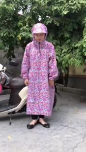 Áo Mưa Bít Hoa Văn 1m2 Vải Dù Cao Cấp Áo Mưa Dài Chống Thấm Nước Gấp Gọn Tiện Lợi