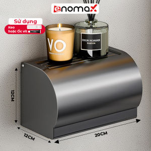 Hộp giấy vệ sinh ENOMAX dán tường đa năng tiện lợi. Chất liệu nhôm hàng không cao cấp chống gỉ bảo hành 10 năm