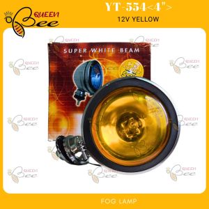 QUEENBEE Fog Lamp Halogen Chrome Universal for Truck Van Cars Tricycles Jeep <YT-554> 4" Off Road Light