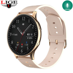 LIGE 2022 Smart Watch Women Recording Bluetooth Call Voice Assistant Weather IP68 Waterproof Smartwatch For Android iOS + Box