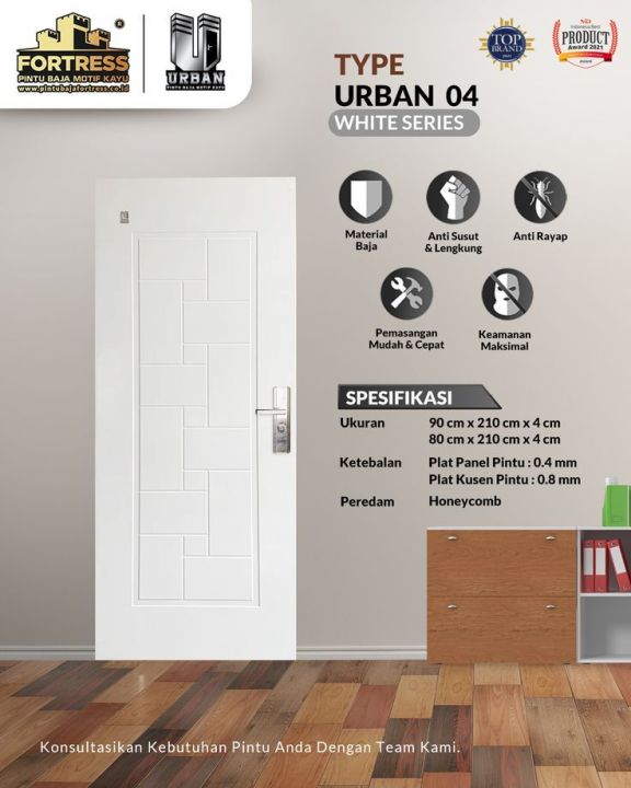Pintu Baja FORTRESS Tipe Urban 90 04 - Putih | Lazada Indonesia
