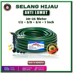 PAKET SEMPROTAN SELANG AIR HIJAU 20-25 METER 1 ROL JET SPRAY CUCI MOTOR MOBIL ANTI LUMUT MURAH COD