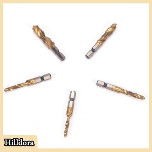 [Hilldora] M3-M10 Hex Shank Titanium Plated HSS Hand Screw Thread Metric Tap Drill Bits