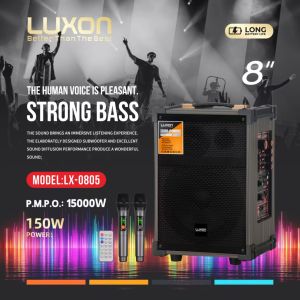 [ BorongPro ] LUXON LX-0805 150W Wireless Bluetooth Speaker / 2 Wireless Microphone / Rechargeable Outdoor Entertainment / Super Bass